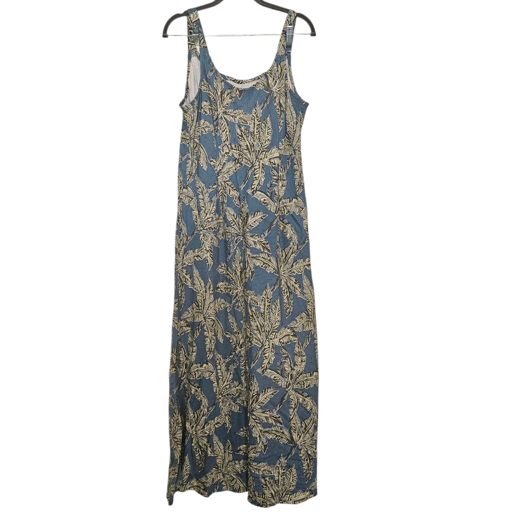 Hilo Hattie Blue and Green Tropical Maxi Dress Size L - Picture 2 of 7